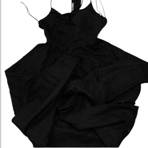 ZARA BLACK LINEN WRAP BOW TIE BACK MIDI MAXI DRESS $69.90 - Picture 10 of 14